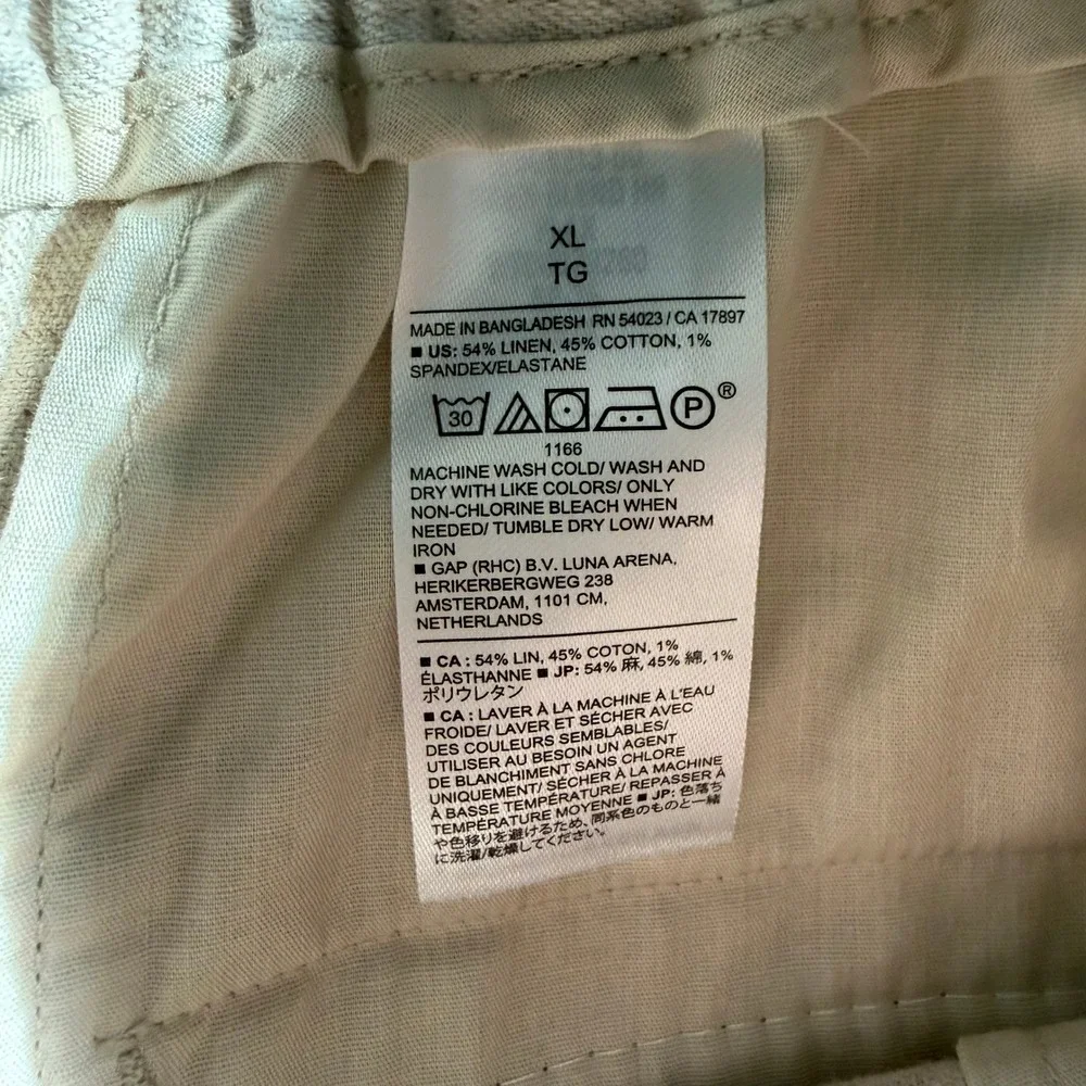 Banana Republic Wide-Leg Cropped Linen Blend HR Pants Flax Beige Women XL